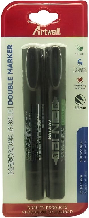 Artwell Permanent Double Black Marker