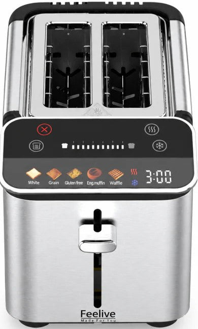 Feelive 2 Slice Stainless Steel Digital Smart Toaster