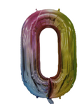 Casey 102cm Rainbow Balloon Number 0
