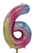 Casey 102cm Rainbow Balloon Number 6