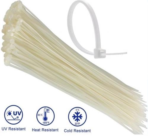 Noble 2.5 x 100mm Pack of 100 White Nylon Cable Ties