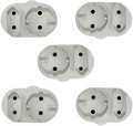 Noble 2 Pin European And Round Schuko Adaptor 5 Pack