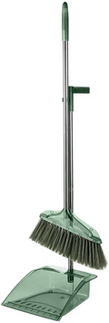 Casey Long Handle Standing Dustpan And Broom Set Green