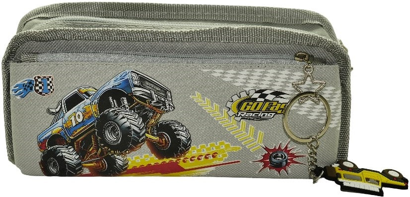Brainware Go Fast Racing Car Grey Pencil Case